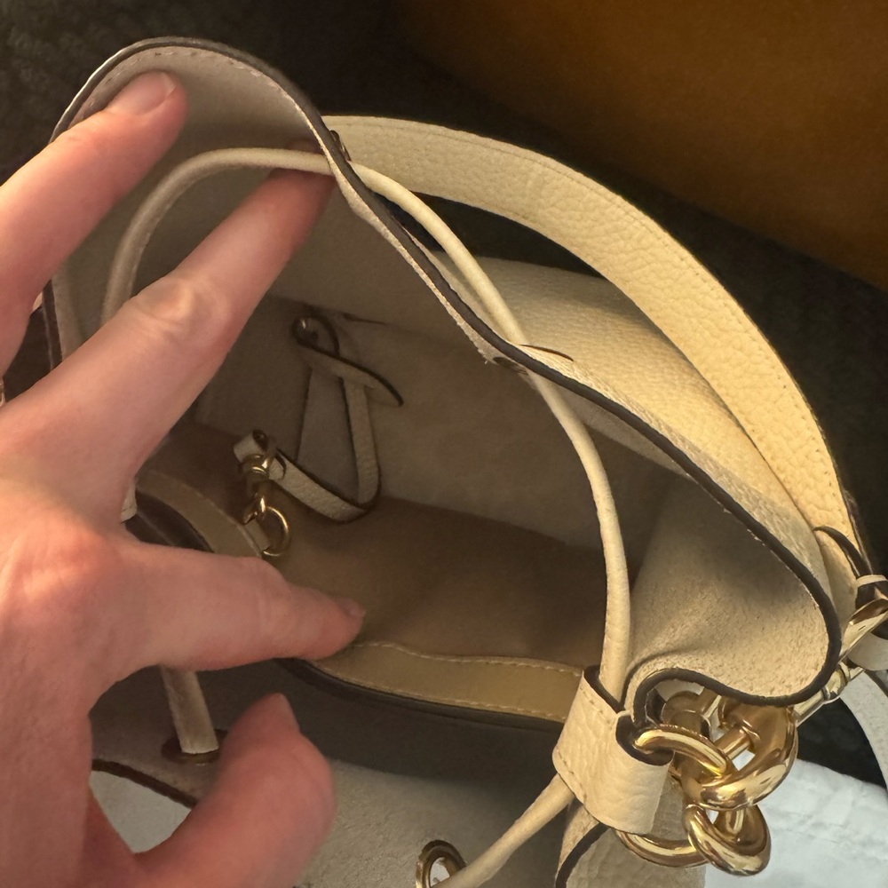 Coach Cream Pebbled Leather Drawstring Crossbody Bag - Picture 7 of 13